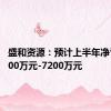 盛和资源：预计上半年净亏损4800万元-7200万元