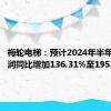 梅轮电梯：预计2024年半年度净利润同比增加136.31%至195.38%