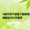 A股汽车产业链个股震荡走强 金钟股份20CM涨停