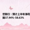 世联行：预计上半年净利同比下降37.94%-58.63%