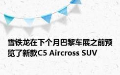 雪铁龙在下个月巴黎车展之前预览了新款C5 Aircross SUV