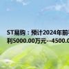 ST易购：预计2024年前半年盈利5000.00万元--4500.00万元