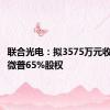 联合光电：拟3575万元收购西安微普65%股权