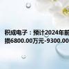 积成电子：预计2024年前半年亏损6800.00万元-9300.00万元