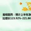 易明医药：预计上半年净利润同比增长123.92%-221.86%