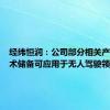 经纬恒润：公司部分相关产品和技术储备可应用于无人驾驶领域