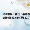 兴业银锡：预计上半年净利润同比增长533.68%至582.72%