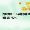 四川黄金：上半年净利润同比预增51%-62%