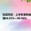 松霖科技：上半年净利润同比预增66.05%—90.96%