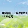 陕建股份：上半年新签合同额1737.53亿元