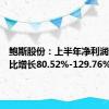 鲍斯股份：上半年净利润预计同比增长80.52%-129.76%