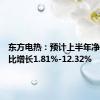 东方电热：预计上半年净利润同比增长1.81%-12.32%