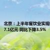 北京：上半年餐饮业实现收入637.1亿元 同比下降3.5%