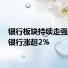 银行板块持续走强 宁波银行涨超2%