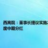 西高院：董事长提议实施2024年度中期分红