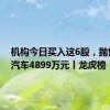 机构今日买入这6股，抛售金龙汽车4899万元丨龙虎榜