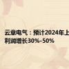 云意电气：预计2024年上半年净利润增长30%-50%