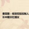 普蕊斯：收到实际控制人、董事长中期分红提议