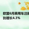 欧盟6月乘用车注册量同比增长4.3%