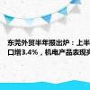 东莞外贸半年报出炉：上半年进出口增3.4%，机电产品表现亮眼