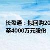 长盈通：拟回购2000万至4000万元股份