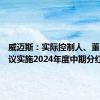 威迈斯：实际控制人、董事长提议实施2024年度中期分红