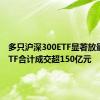 多只沪深300ETF显著放量 4只ETF合计成交超150亿元