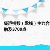 集运指数（欧线）主力合约向下触及3700点