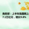 商务部：上半年我国网上零售额7.1万亿元，增长9.8%