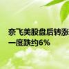 奈飞美股盘后转涨 此前一度跌约6%