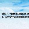 武汉7.77亿元出让青山区1宗宅地，17500元/平方米楼面价创板块新高