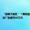 “用椰子擦乳”？椰树集团因擦边广告被罚40万元