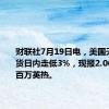 财联社7月19日电，美国天然气期货日内走低3%，现报2.061美元/百万英热。