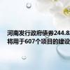 河南发行政府债券244.82亿元 将用于607个项目的建设