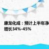 康龙化成：预计上半年净利同比增长34%-45%