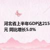 河北省上半年GDP达21510.1亿元 同比增长5.0%