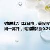 财联社7月22日电，美股股指期货周一高开，纳指期货涨0.2%。