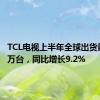 TCL电视上半年全球出货量1252万台，同比增长9.2%