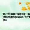 2022年1月10日整理发布：业内人士指出多地车险综合成本率上升主要有两方面原因