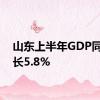 山东上半年GDP同比增长5.8%