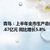 青岛：上半年全市生产总值7978.67亿元 同比增长5.8%