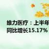 维力医疗：上半年净利同比增长15.17%