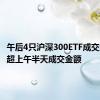 午后4只沪深300ETF成交激增 均超上午半天成交金额