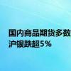 国内商品期货多数收跌 沪银跌超5%