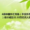 6月中国外汇市场（不含外币对市场）总计成交22.33万亿元人民币