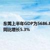 东莞上半年GDP为5686.80亿元 同比增长5.3%