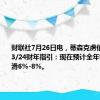 财联社7月26日电，蒂森克虏伯调整2023/24财年指引：现在预计全年销售将下滑6%-8%。