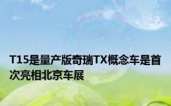 T15是量产版奇瑞TX概念车是首次亮相北京车展