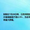 财联社7月28日电，以色列特拉维夫TA-35基准股指下跌2.5%，为去年十月份以来最大跌幅。