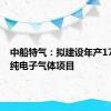 中船特气：拟建设年产170吨高纯电子气体项目